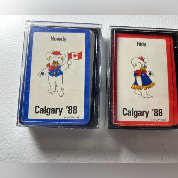 1988 Olympic Games Calgary Canada Playing Cards Set of 2 Decks Howdy Hidy - Picture 1 of 8